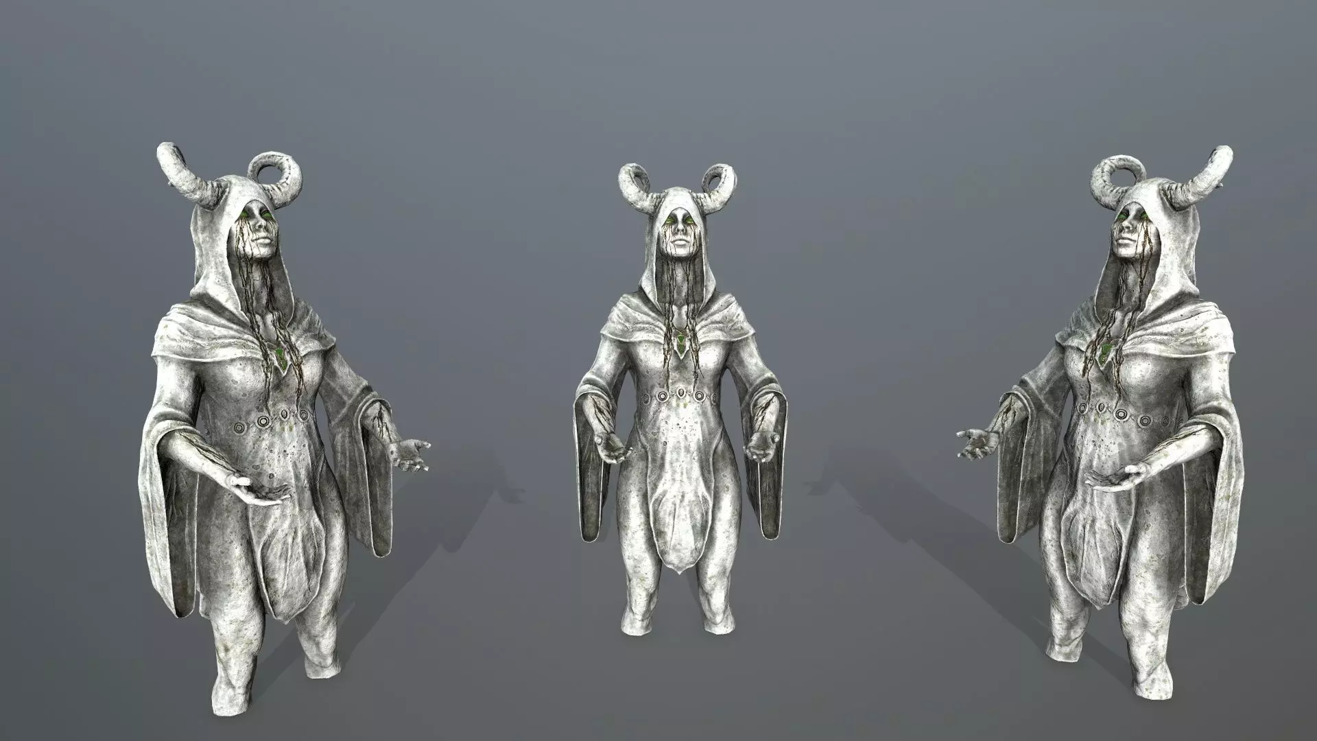 angel fountain  Low-poly 3D model_1