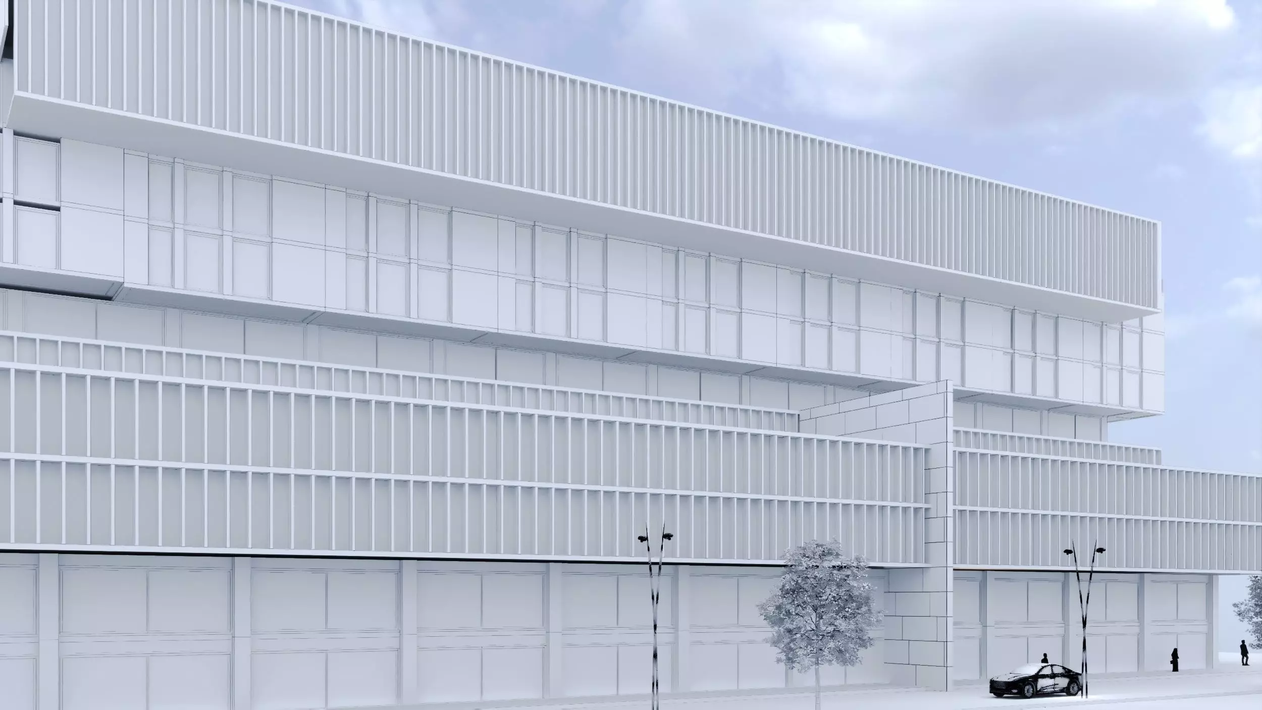 Storefront Realistic Shopping Mall Exterior 3D model_5