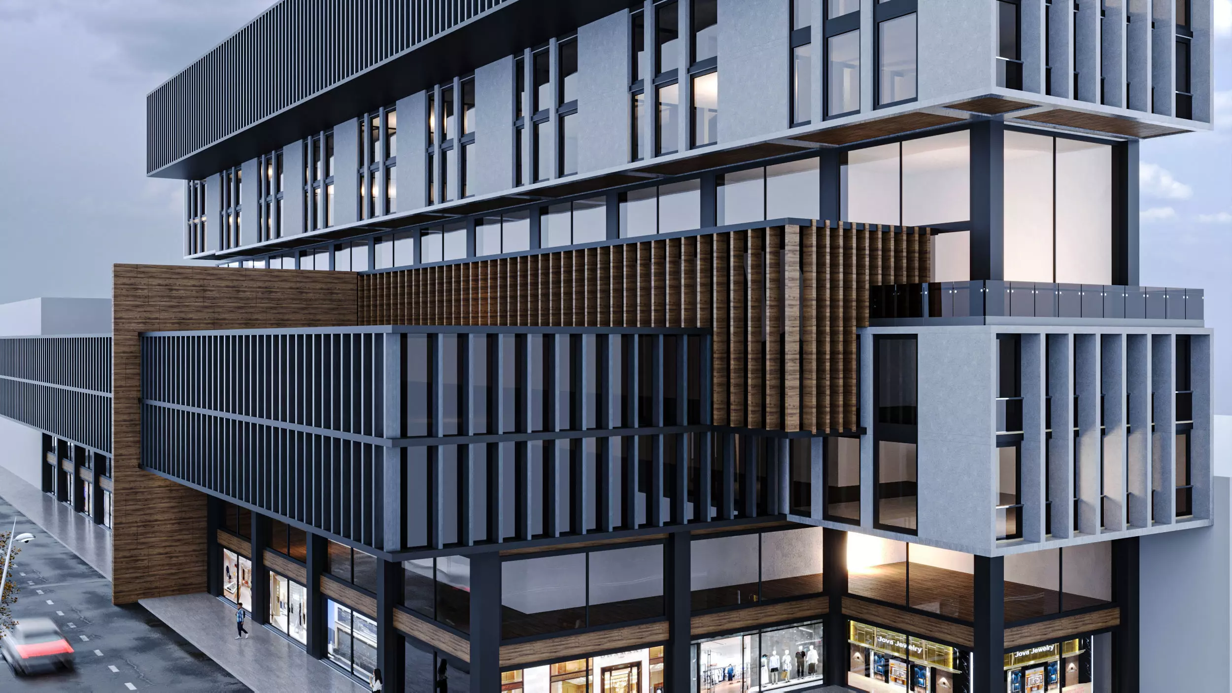 Storefront Realistic Shopping Mall Exterior 3D model_1