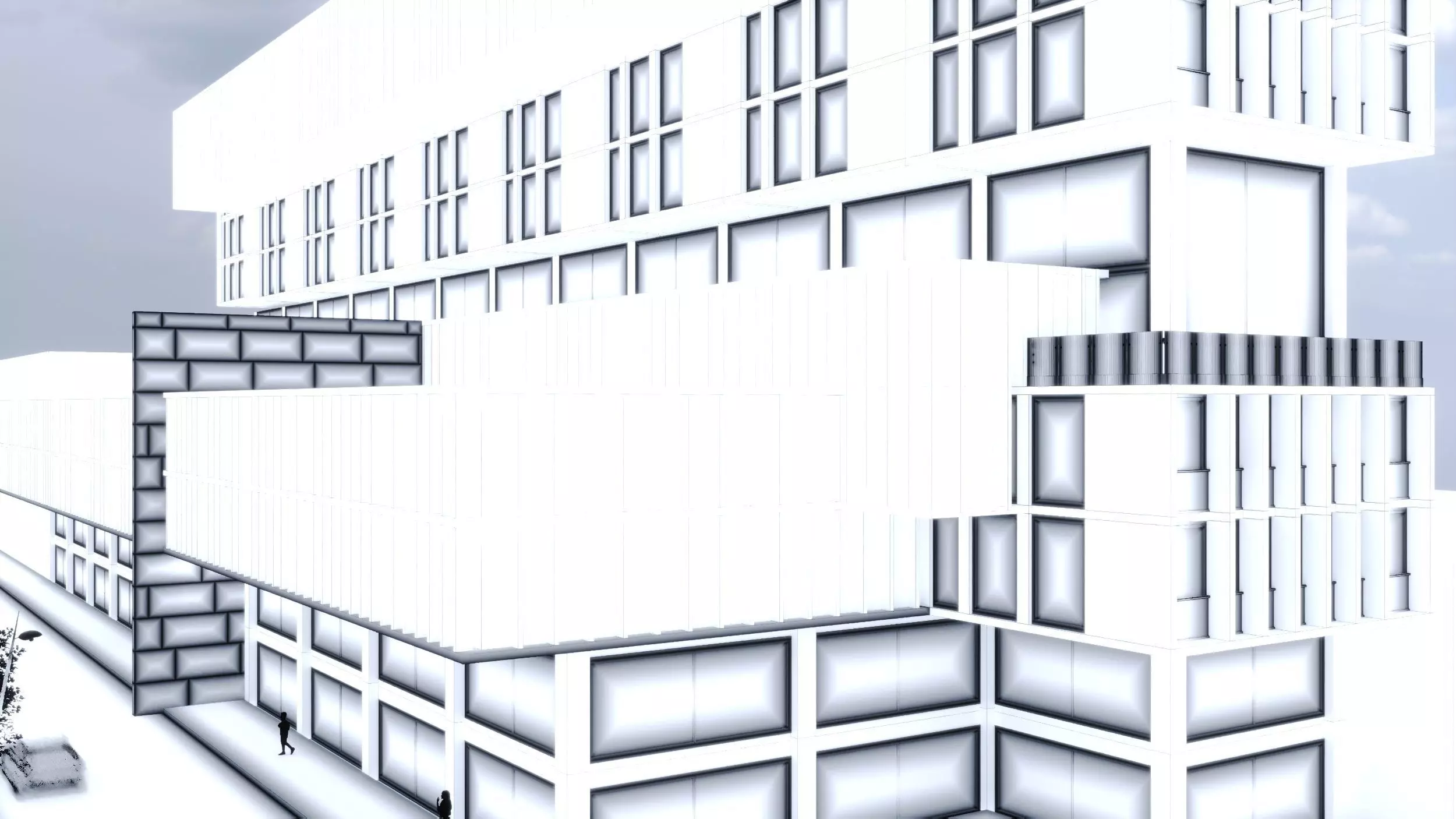 Storefront Realistic Shopping Mall Exterior 3D model_10