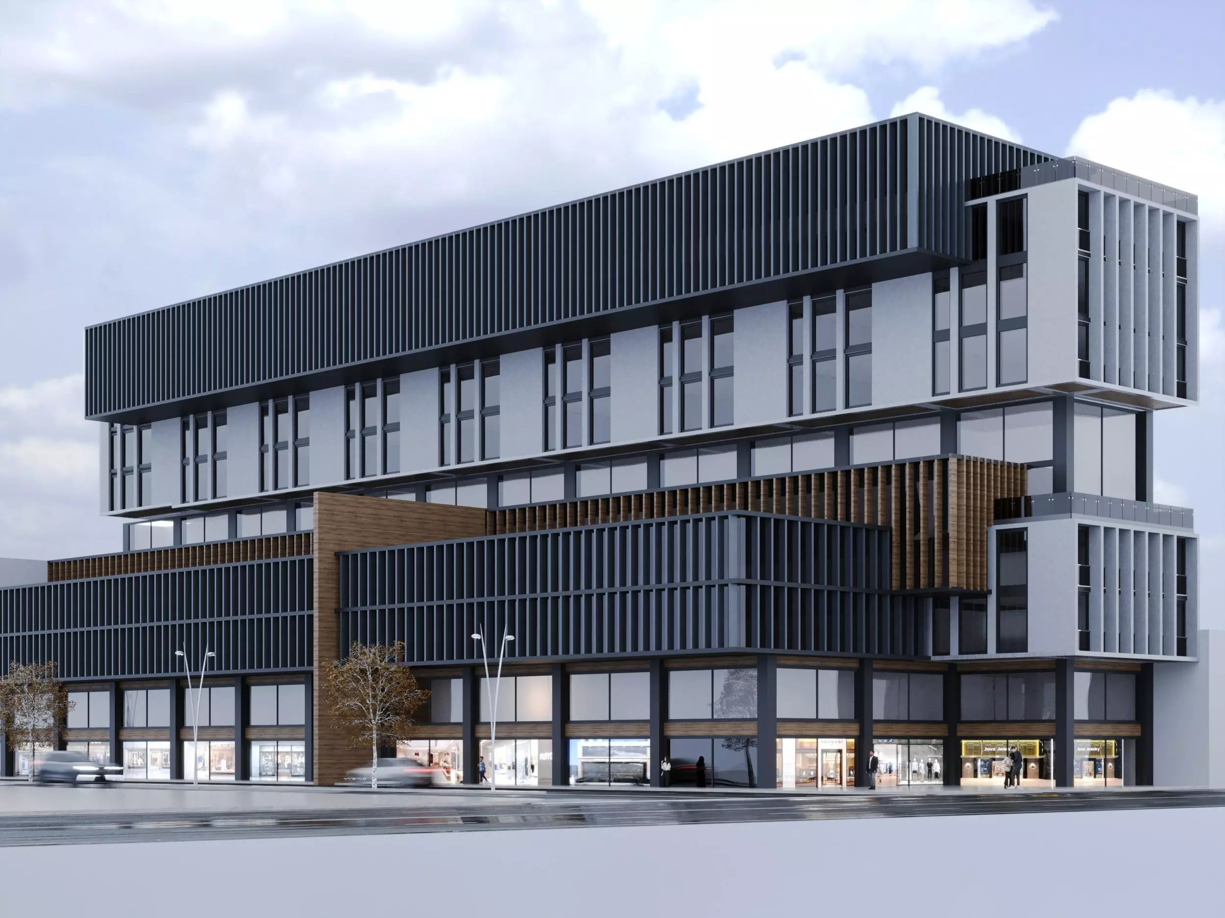 Storefront Realistic Shopping Mall Exterior 3D model_2