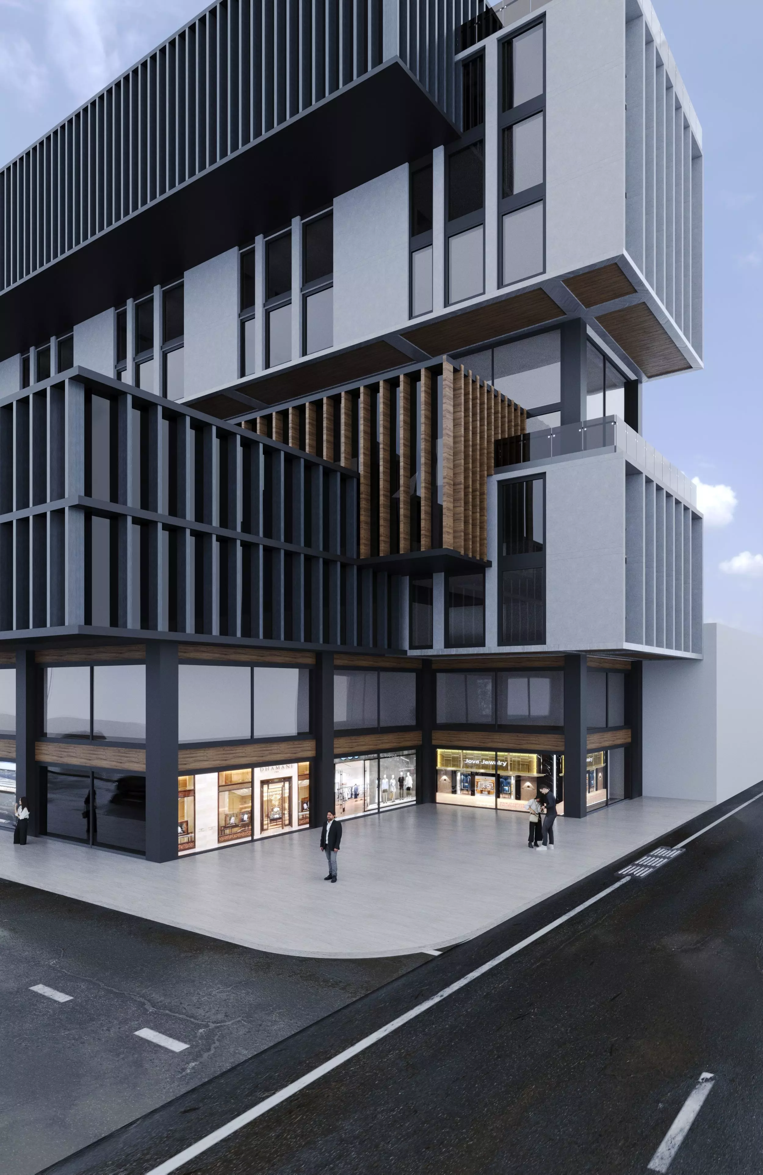 Storefront Realistic Shopping Mall Exterior 3D model_12