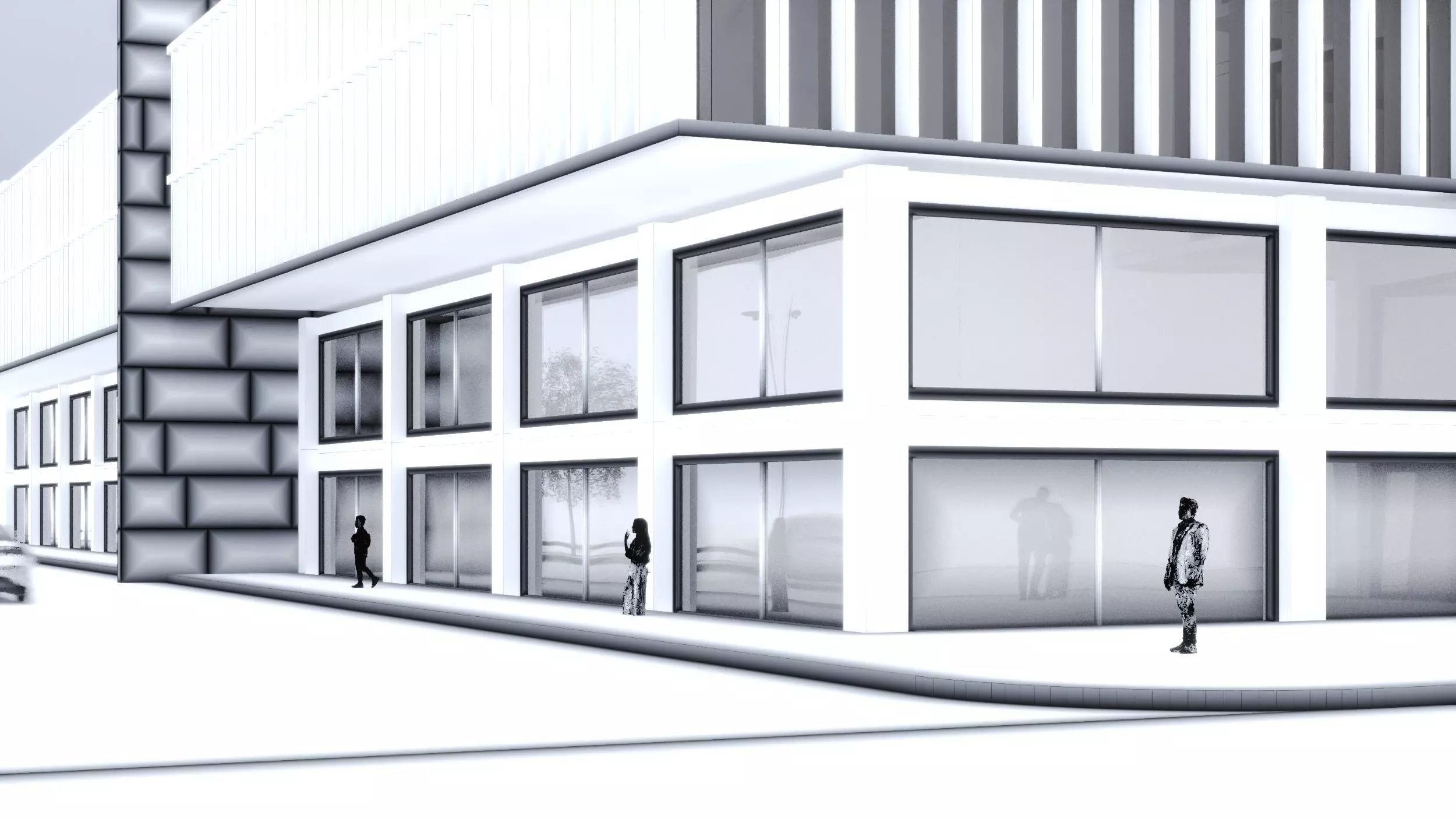 Storefront Realistic Shopping Mall Exterior 3D model_9