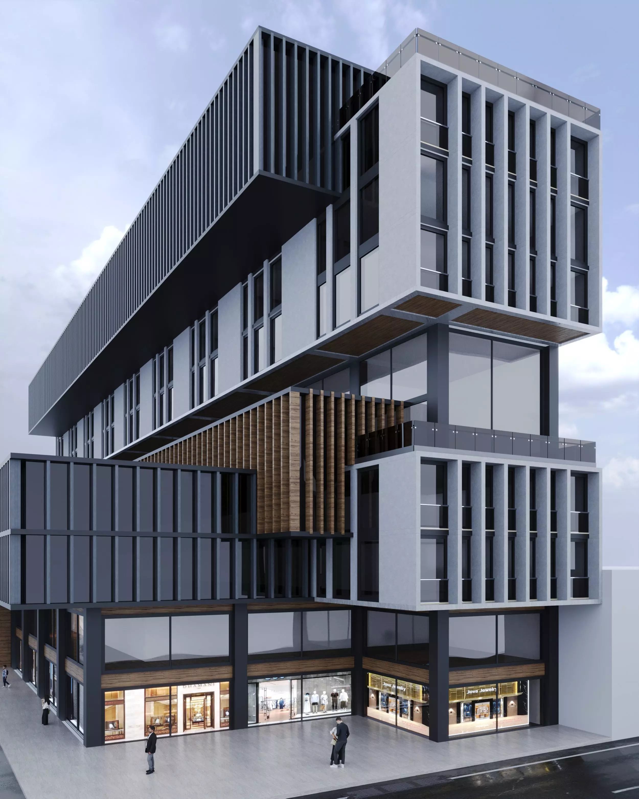 Storefront Realistic Shopping Mall Exterior 3D model_6