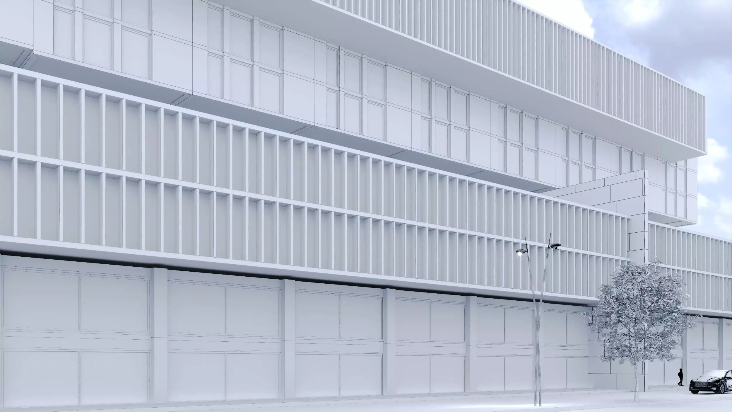 Storefront Realistic Shopping Mall Exterior 3D model_11