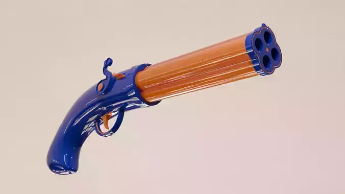 Realistic Toy Flintgun for Animation 3D model