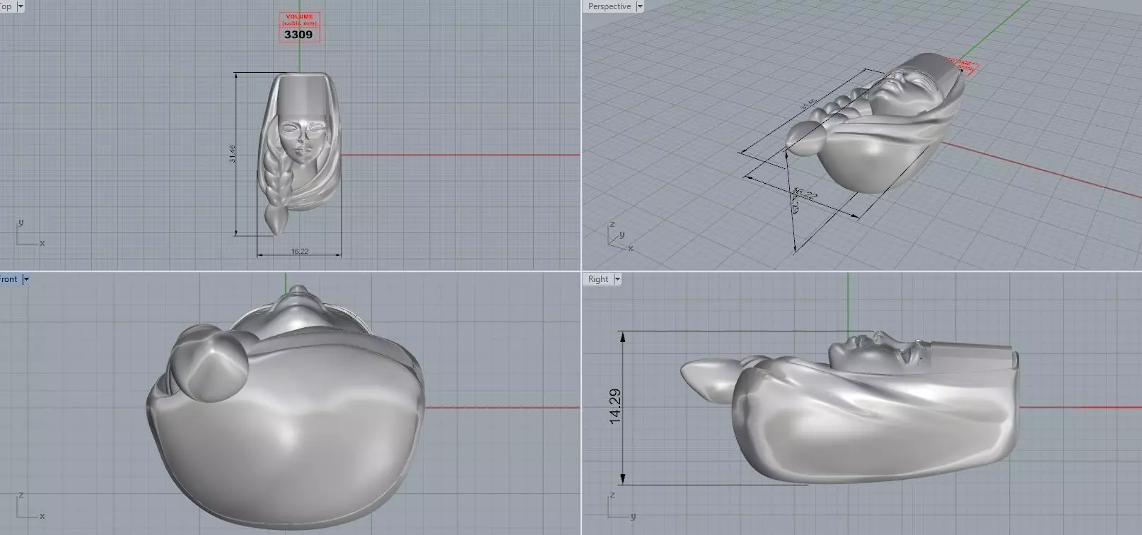 Armenian girl  3D print model_5