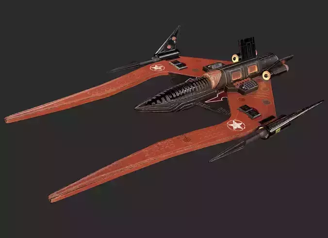 spaceship fighter Low-poly 3D model