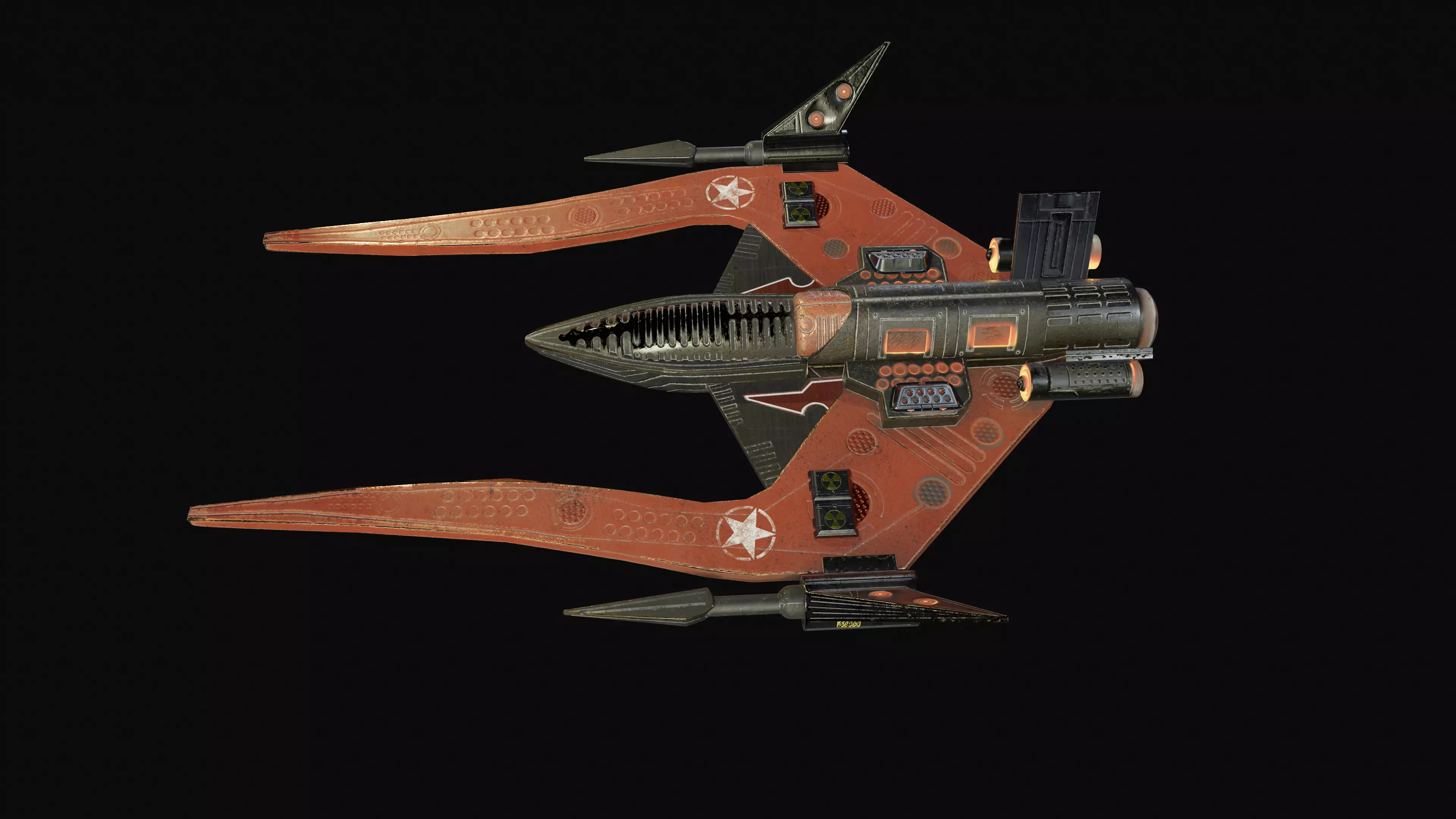 spaceship fighter Low-poly 3D model_11