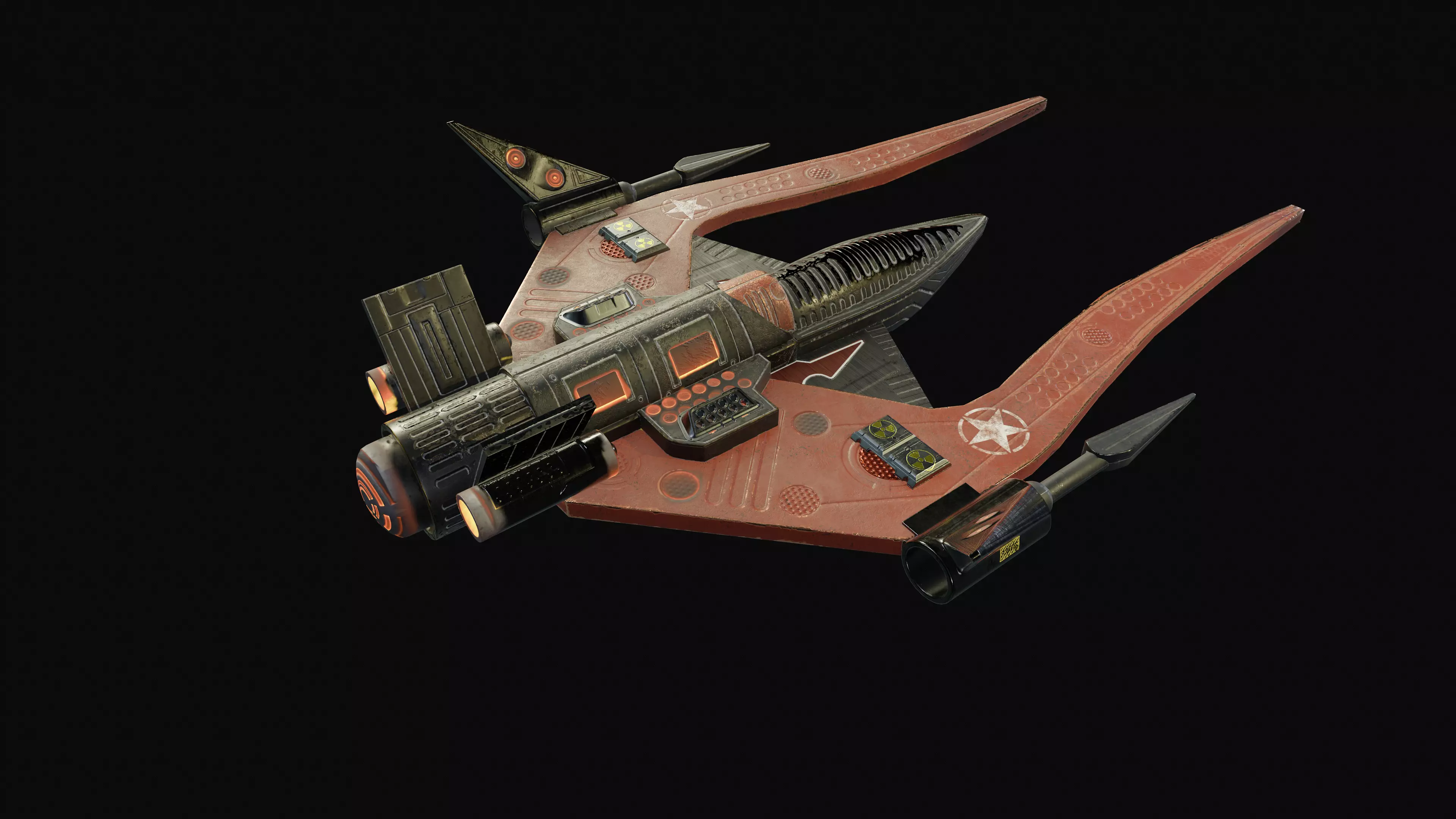 spaceship fighter Low-poly 3D model_7