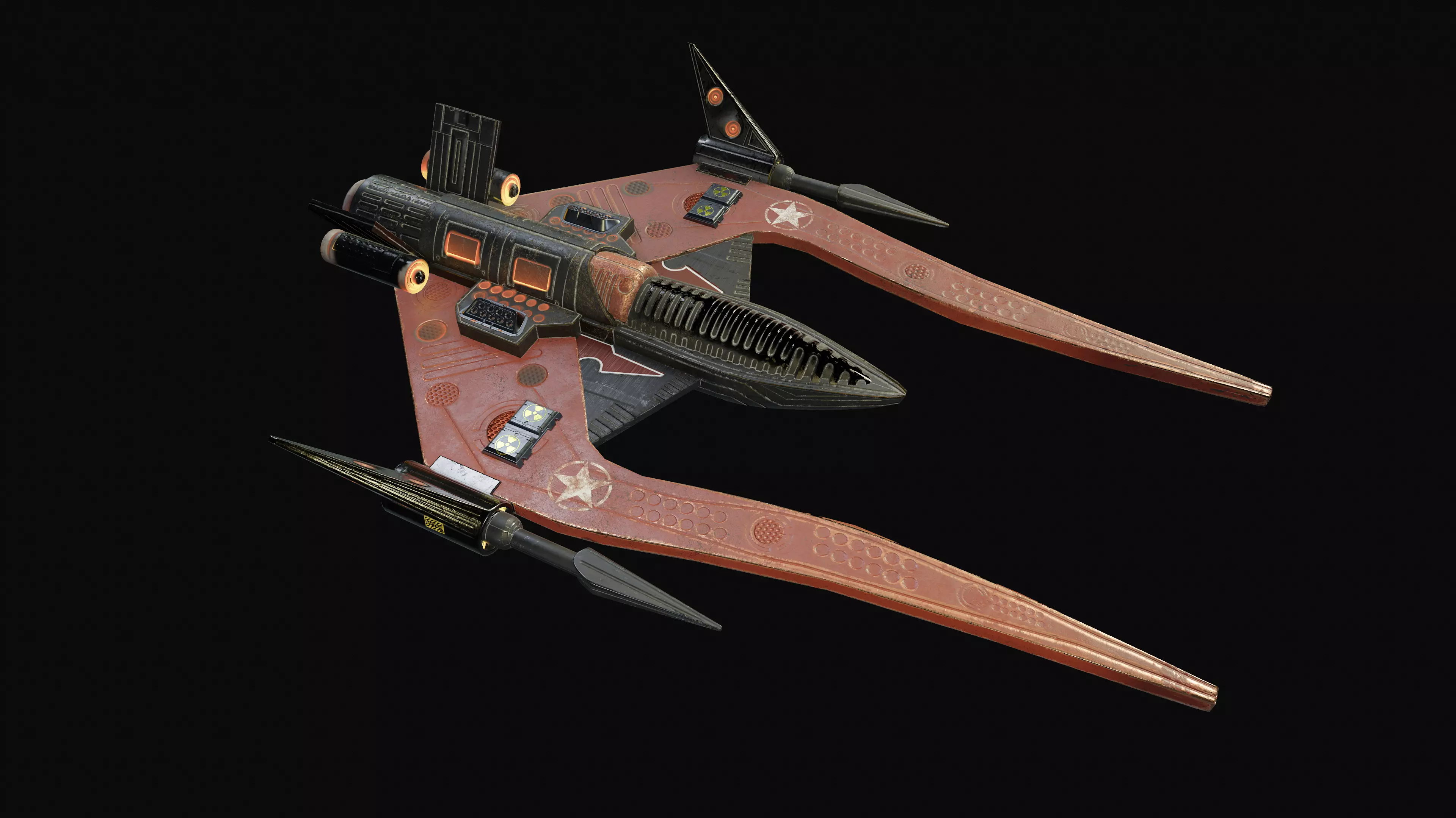 spaceship fighter Low-poly 3D model_5