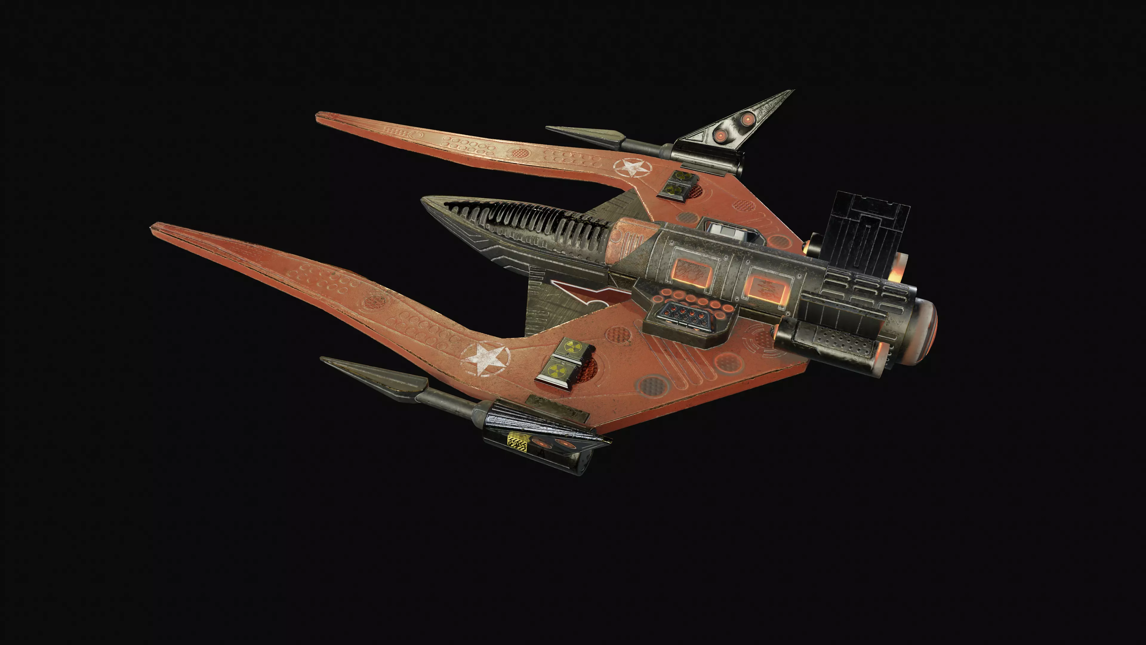 spaceship fighter Low-poly 3D model_8
