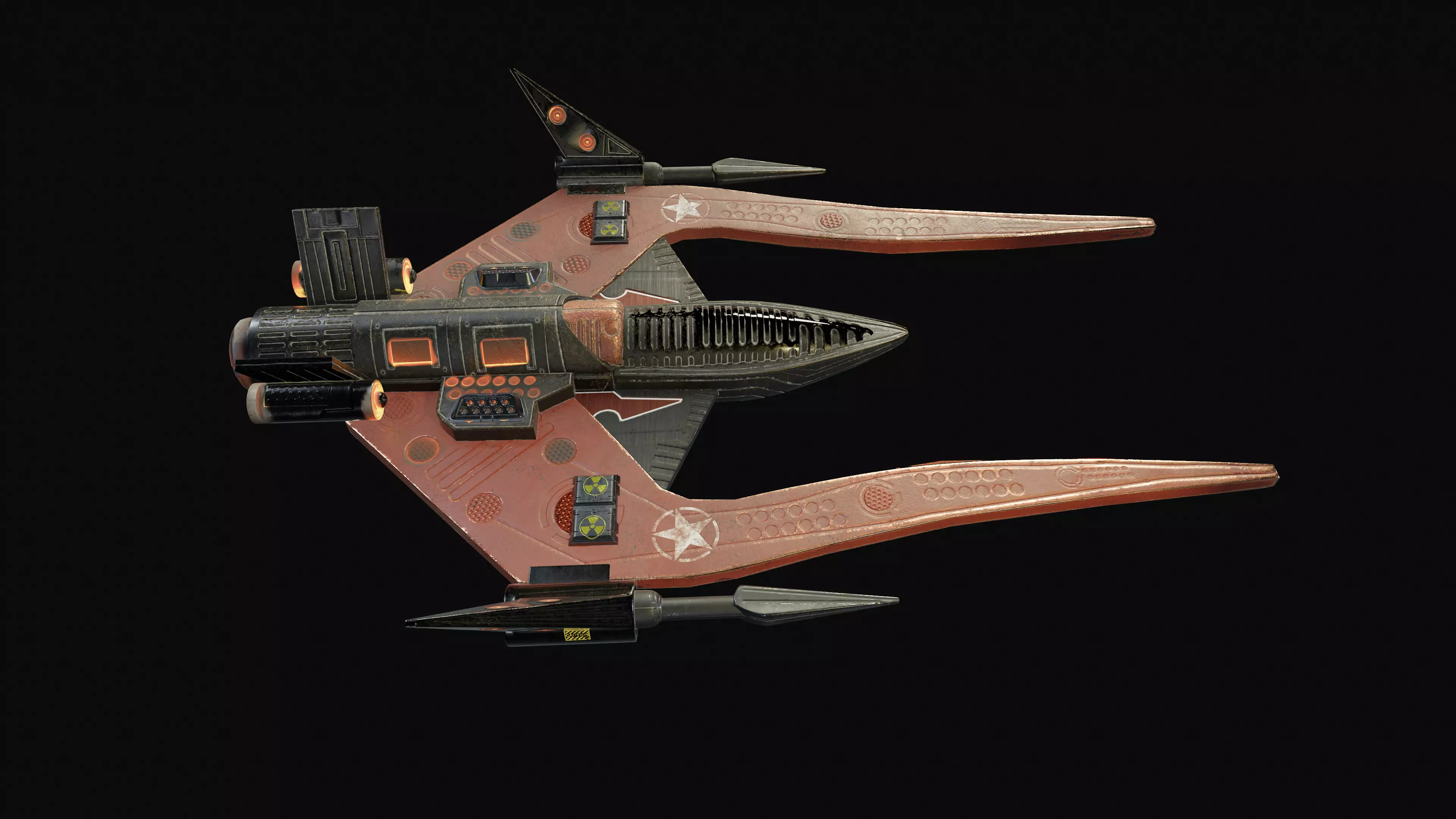 spaceship fighter Low-poly 3D model_6