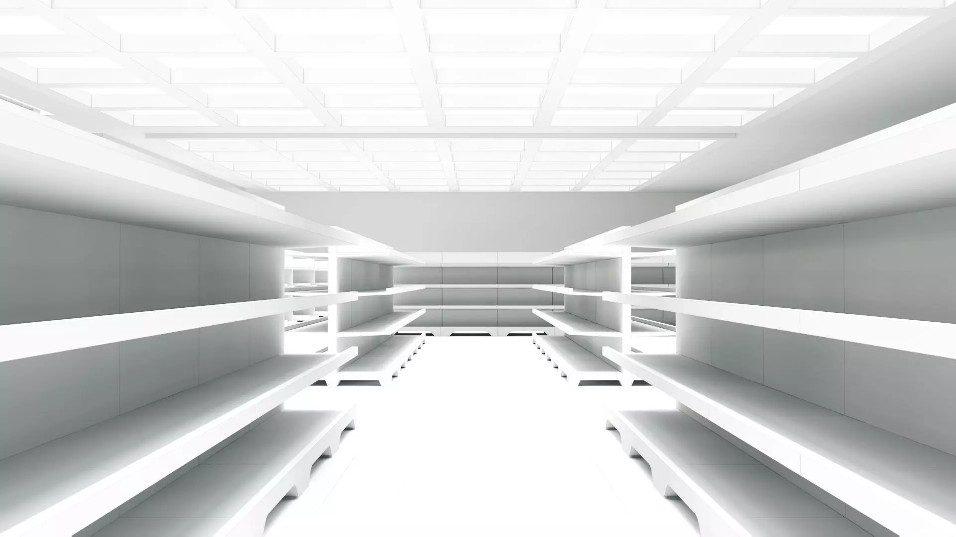 Modern Small Scale Shopping Mall Exterior Market 3D model_6