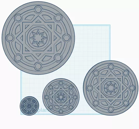 magic circle base 4 sizes 3D print model_0