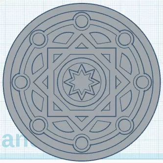 magic circle base 4 sizes 3D print model_3