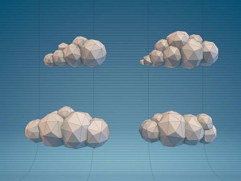 Low Poly Clouds Part 01 Low-poly 3D model_4