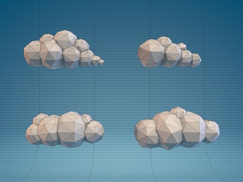 Low Poly Clouds Part 01 Low-poly 3D model_3