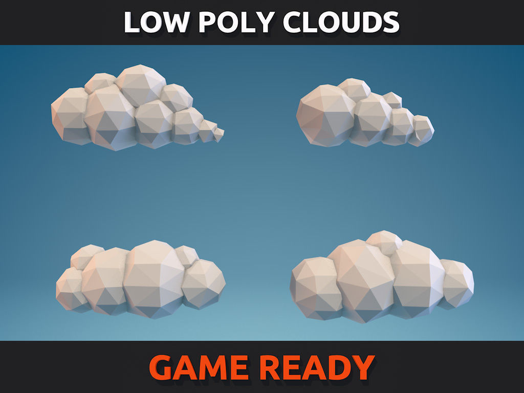 Low Poly Clouds Part 01 Low-poly 3D model_0