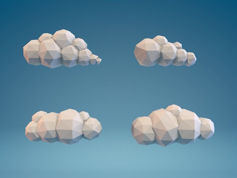 Low Poly Clouds Part 01 Low-poly 3D model_1