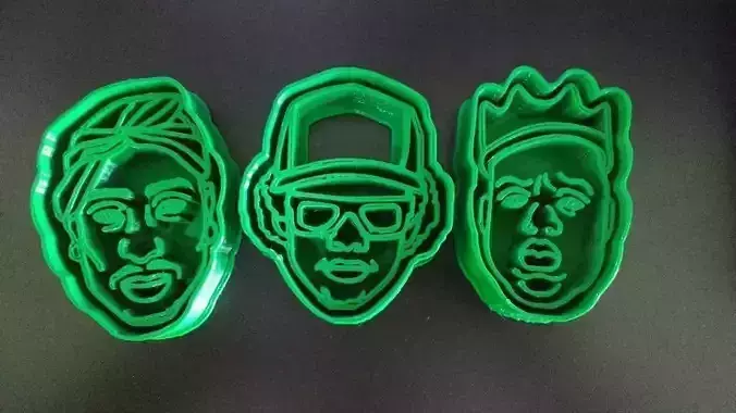 Rappers Cookie Cutters Tupac Shakur Notorious BIG etc 3D print model