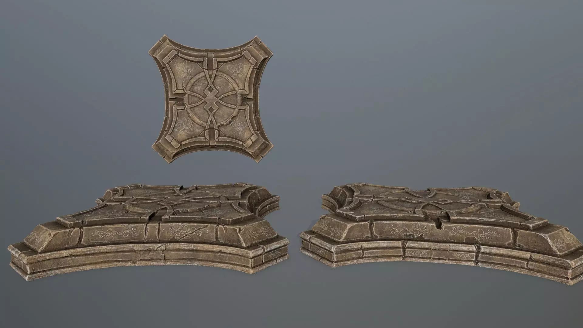 angel fountain Low-poly 3D model_3