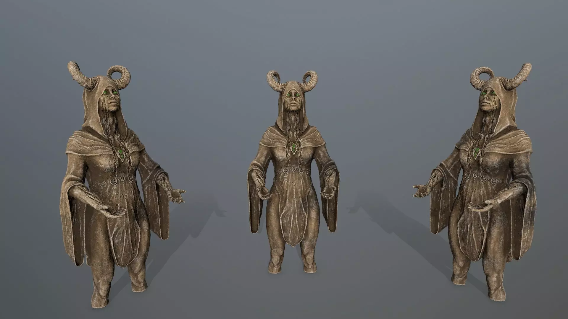 angel fountain Low-poly 3D model_1