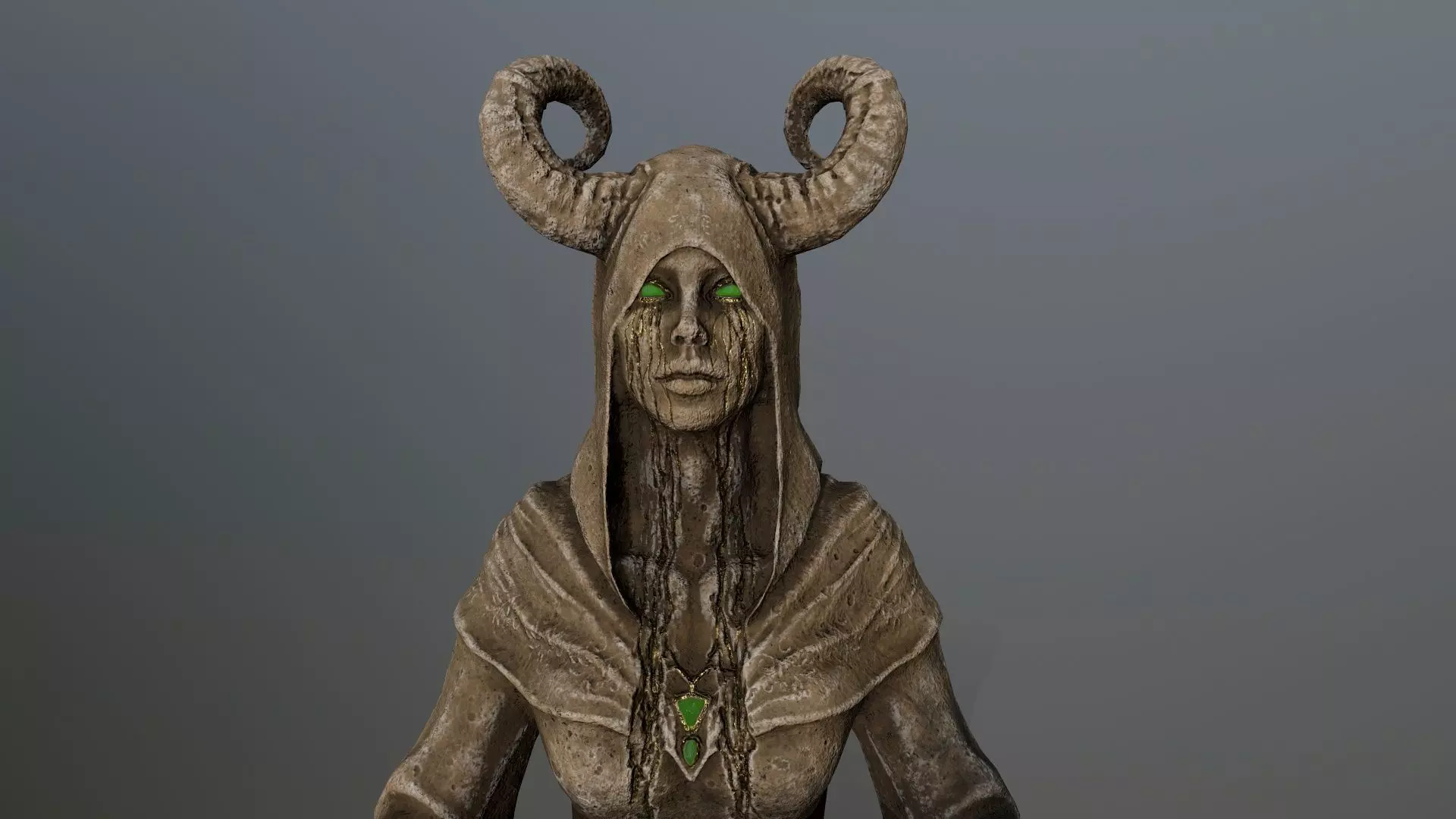 angel fountain Low-poly 3D model_5