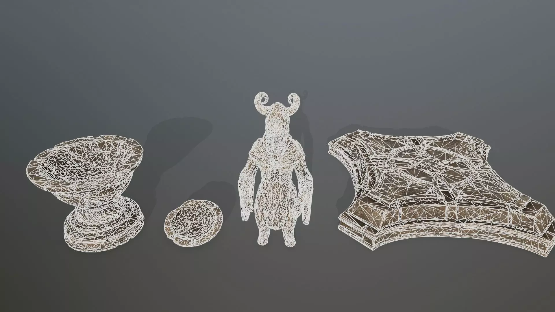 angel fountain Low-poly 3D model_15