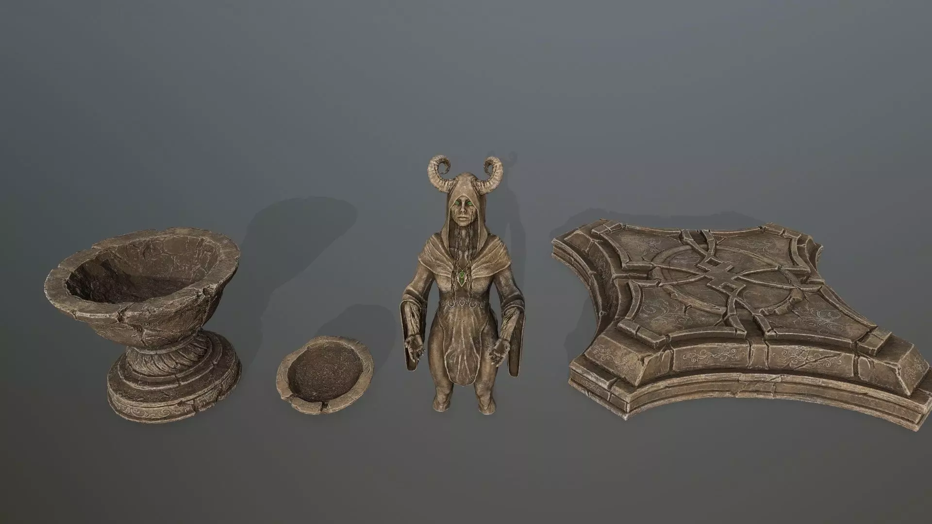 angel fountain Low-poly 3D model_14