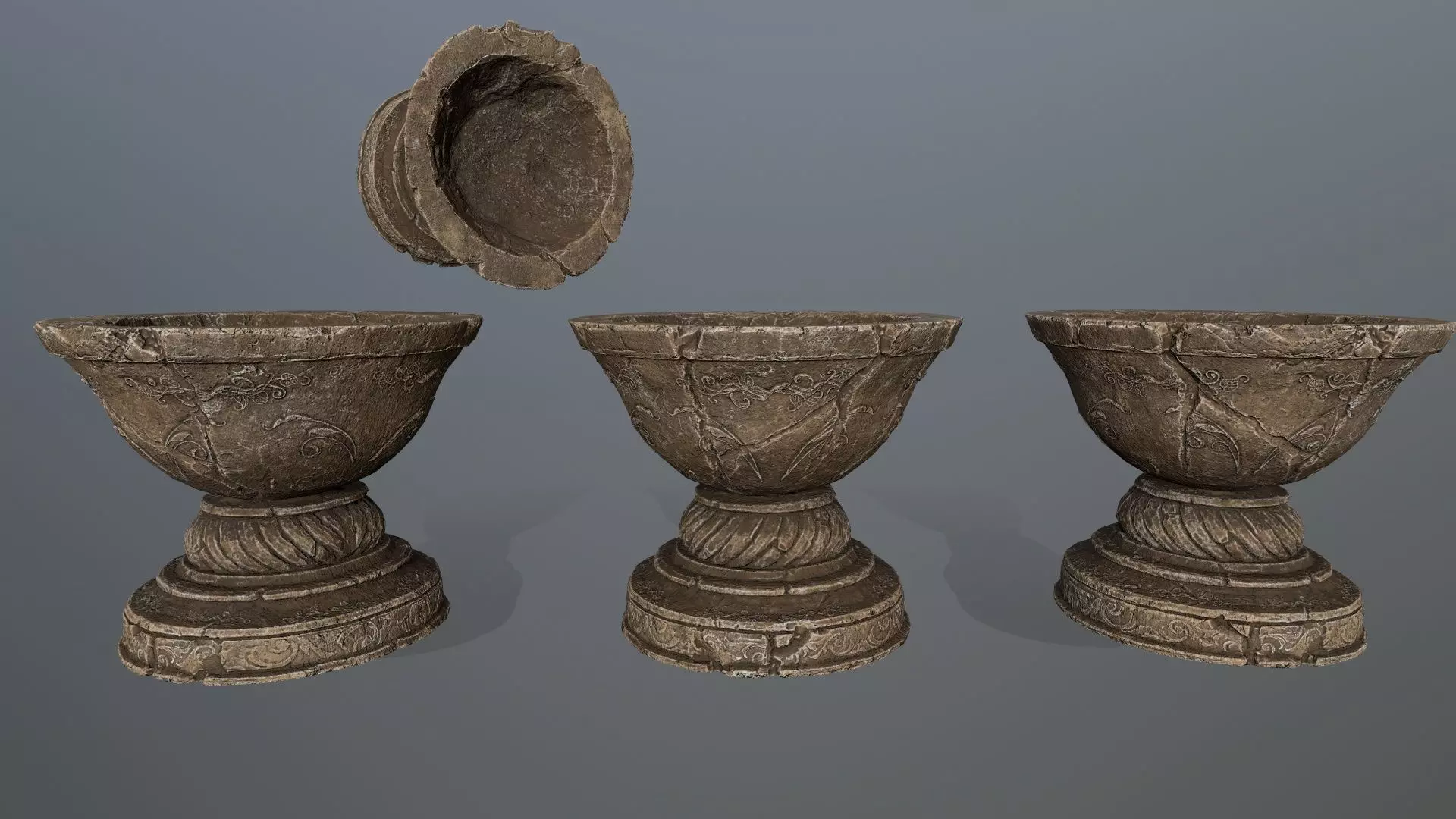 angel fountain Low-poly 3D model_2