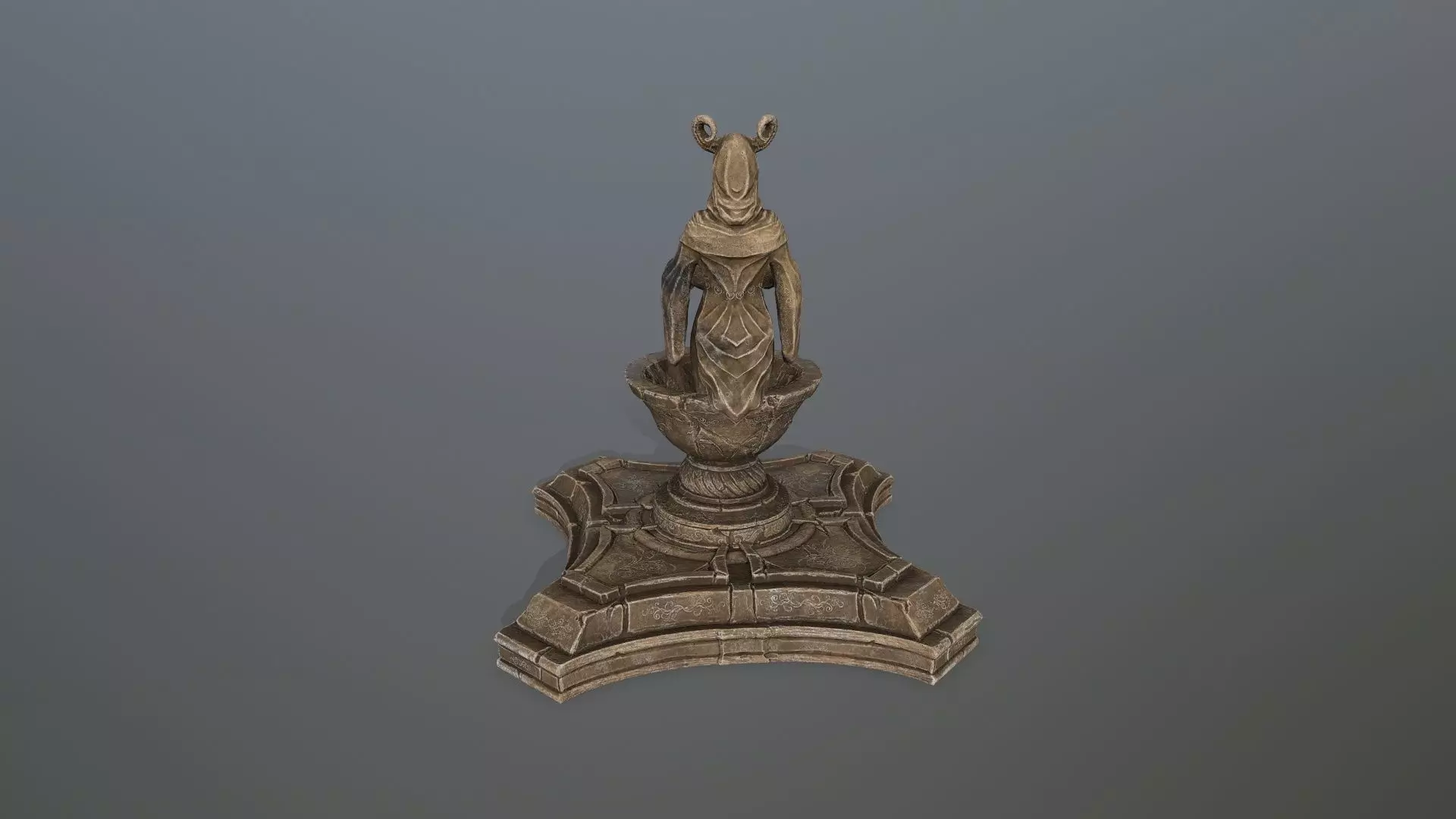 angel fountain Low-poly 3D model_10