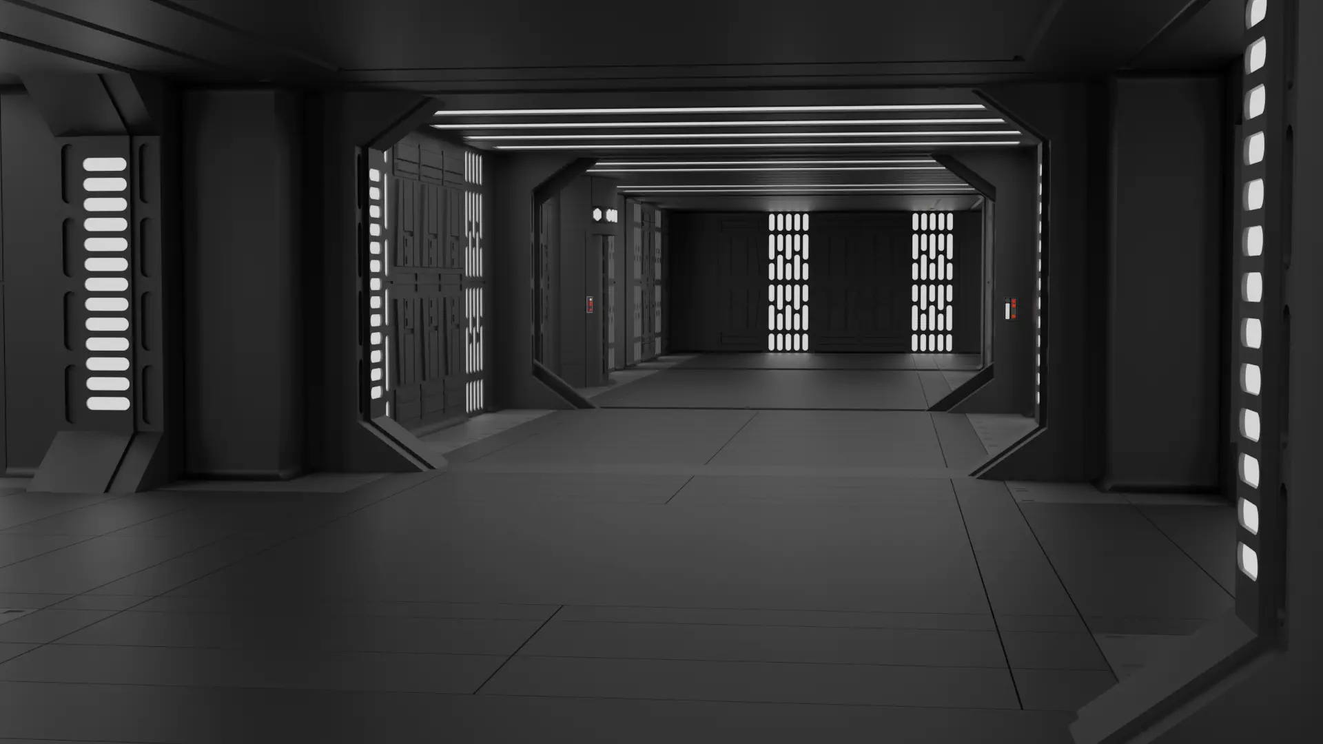 Imperial Corridor B Pack 3D model_4