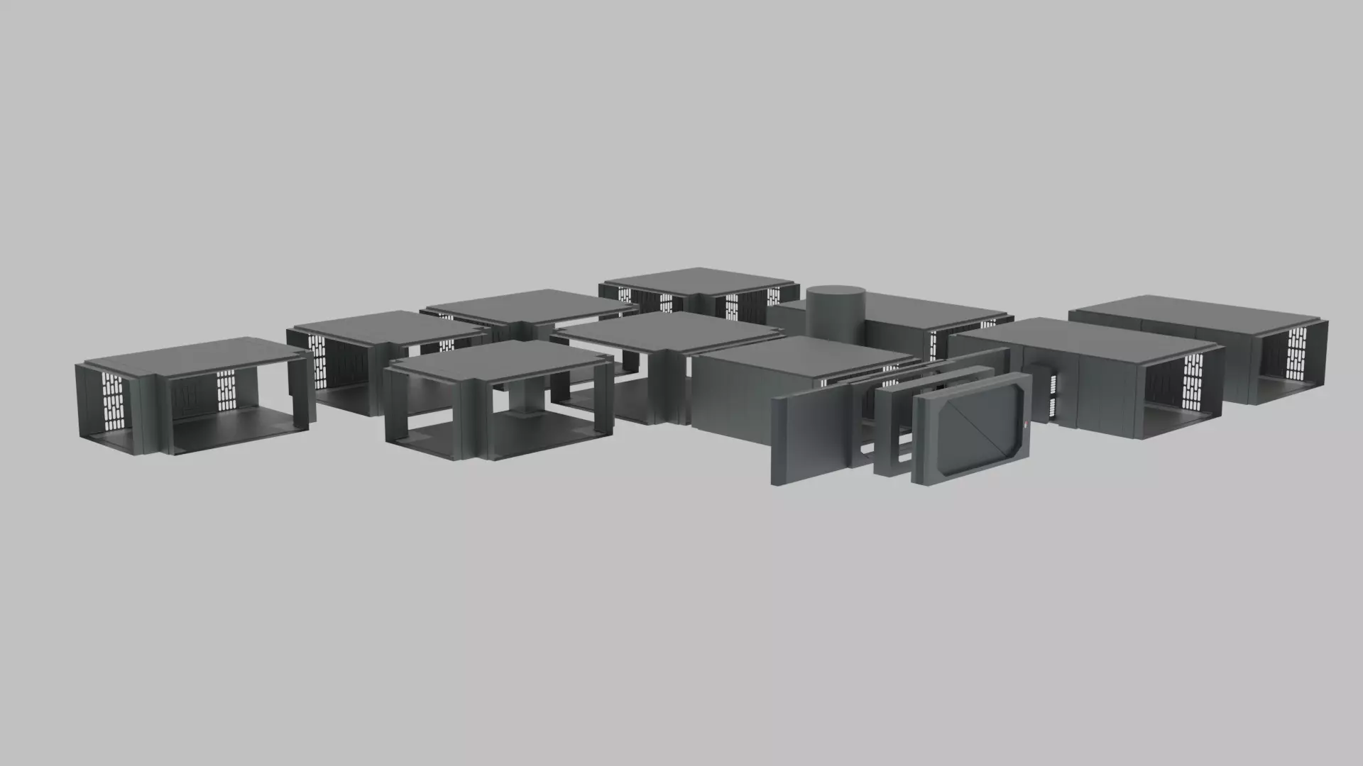 Imperial Corridor B Pack 3D model_16