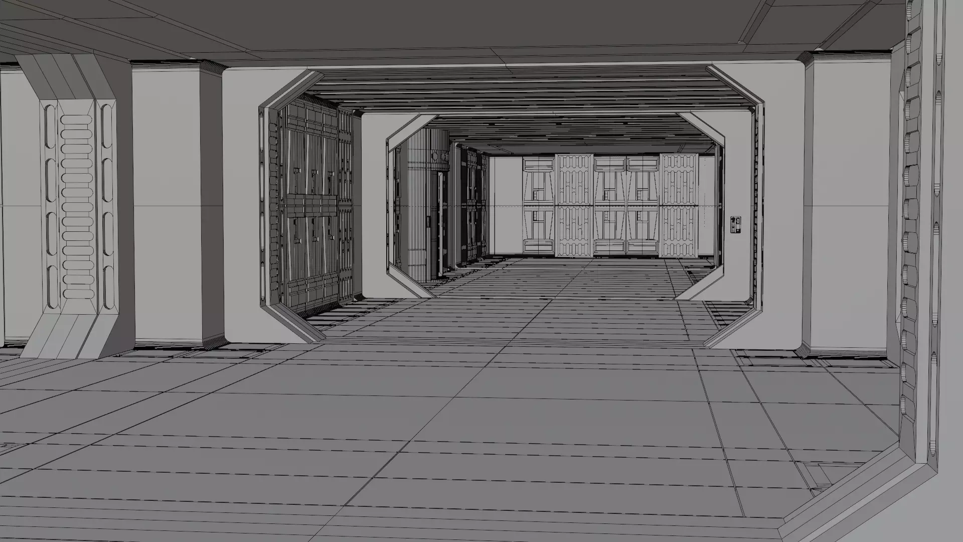 Imperial Corridor B Pack 3D model_5