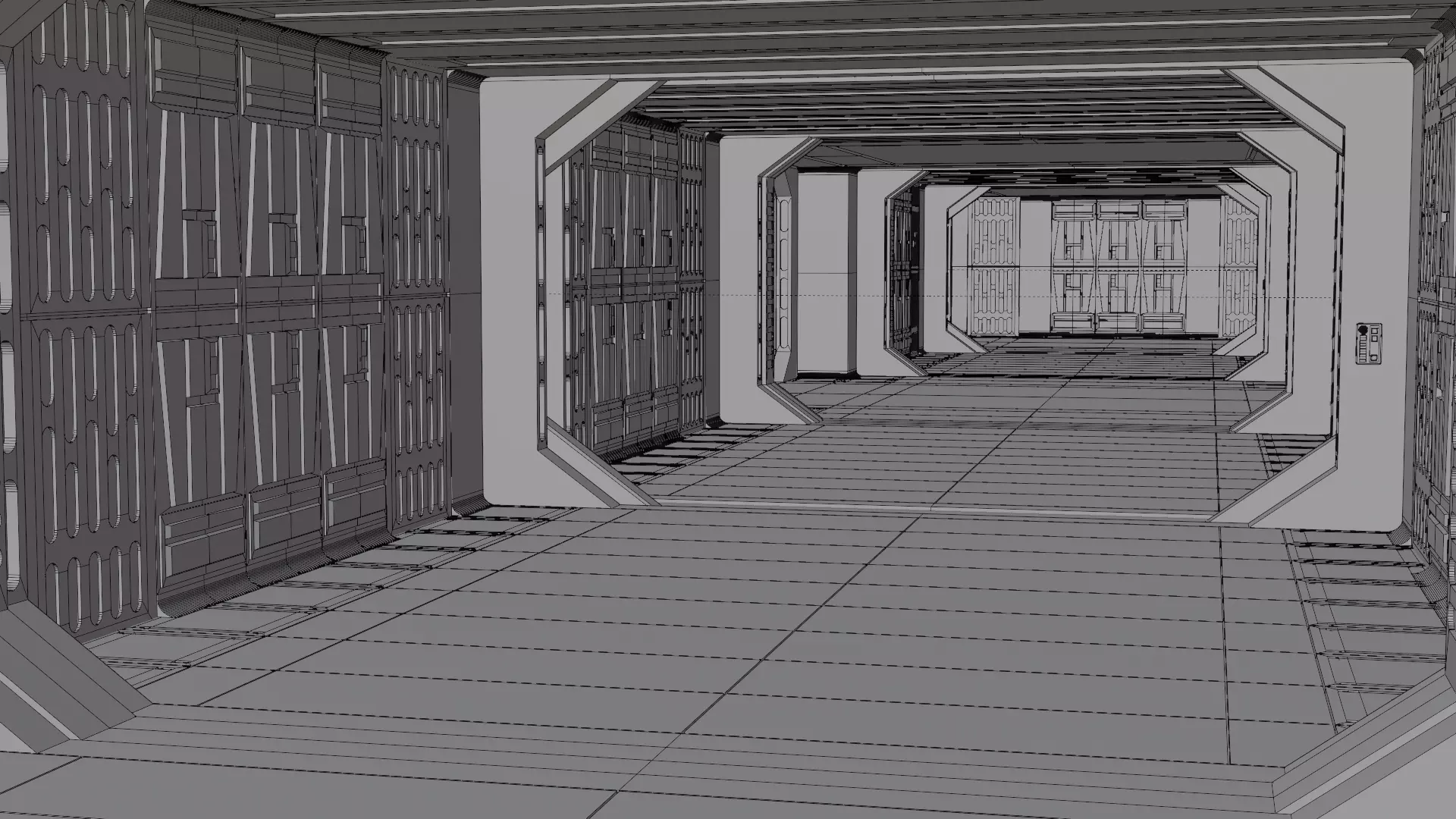 Imperial Corridor B Pack 3D model_1
