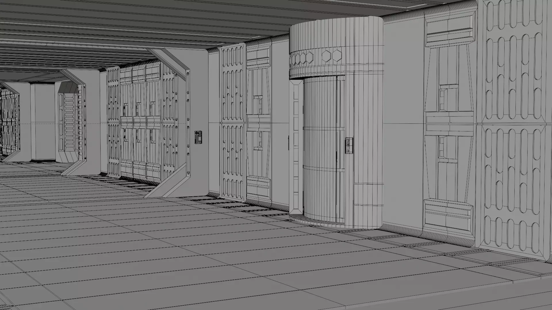 Imperial Corridor B Pack 3D model_7