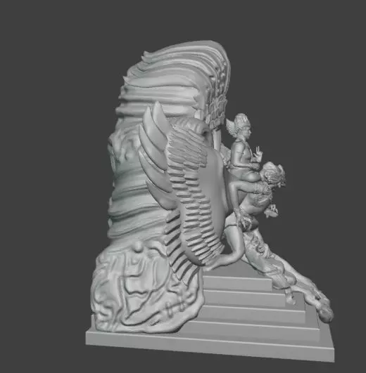 Lord Vishnu on Garuda Bali Style Inspired Sculpture 3D print model_4