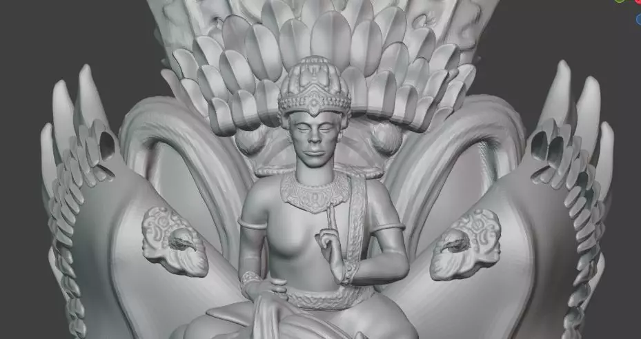 Lord Vishnu on Garuda Bali Style Inspired Sculpture 3D print model_5