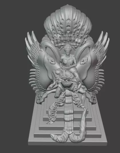 Lord Vishnu on Garuda Bali Style Inspired Sculpture 3D print model_6