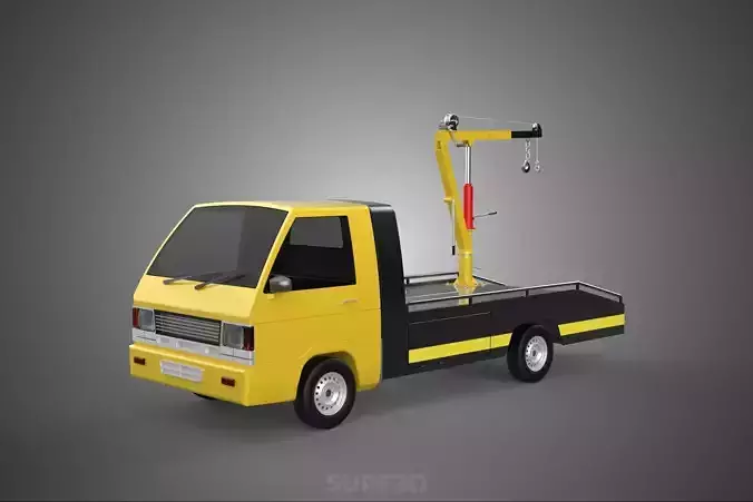 HYDRAULIC JACK CRANE LIFTING MANUAL WINCH HOIST TOW TRUCK PICKUP 3D model