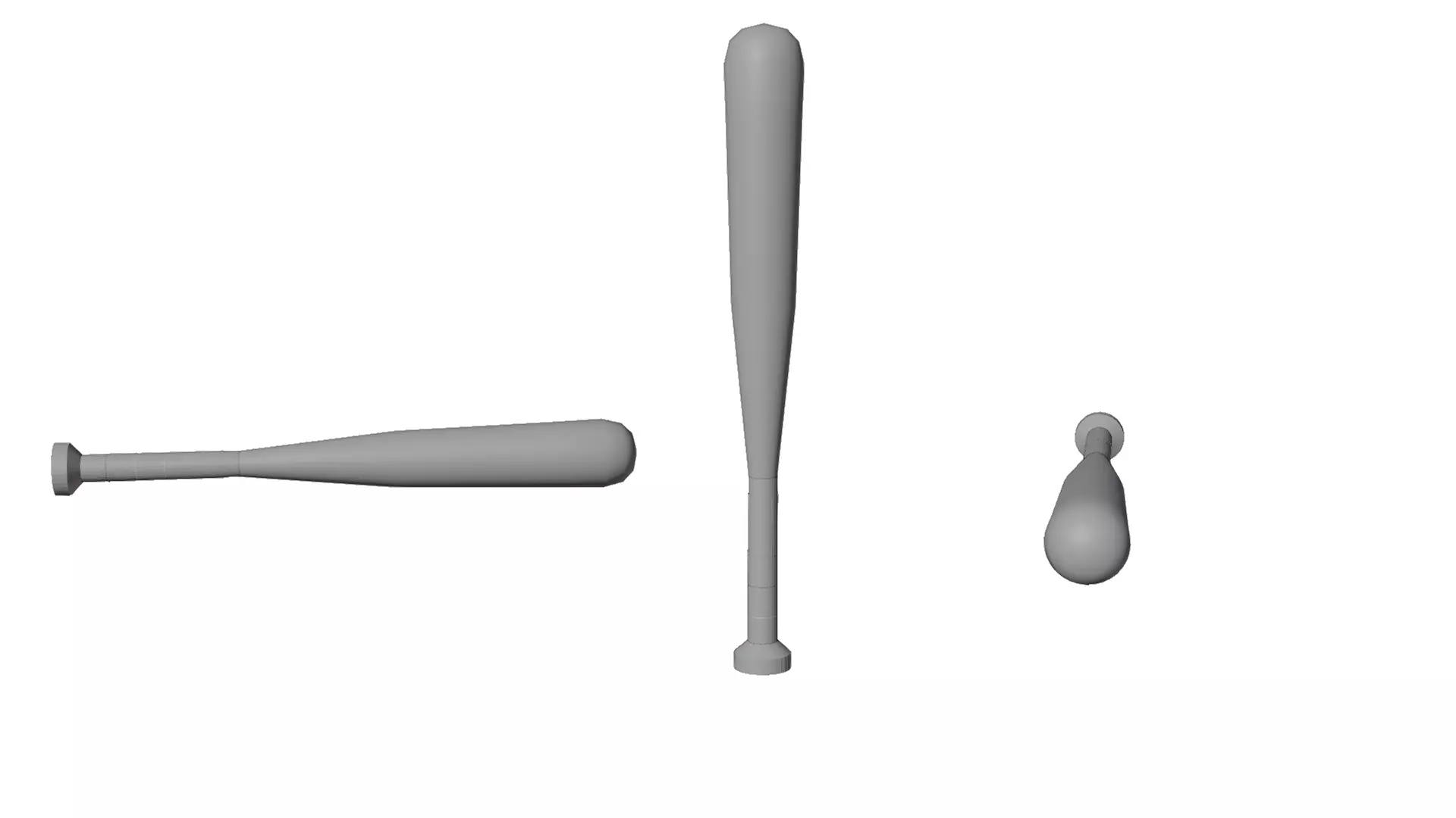 Baseballbat Low-poly 3D model_7