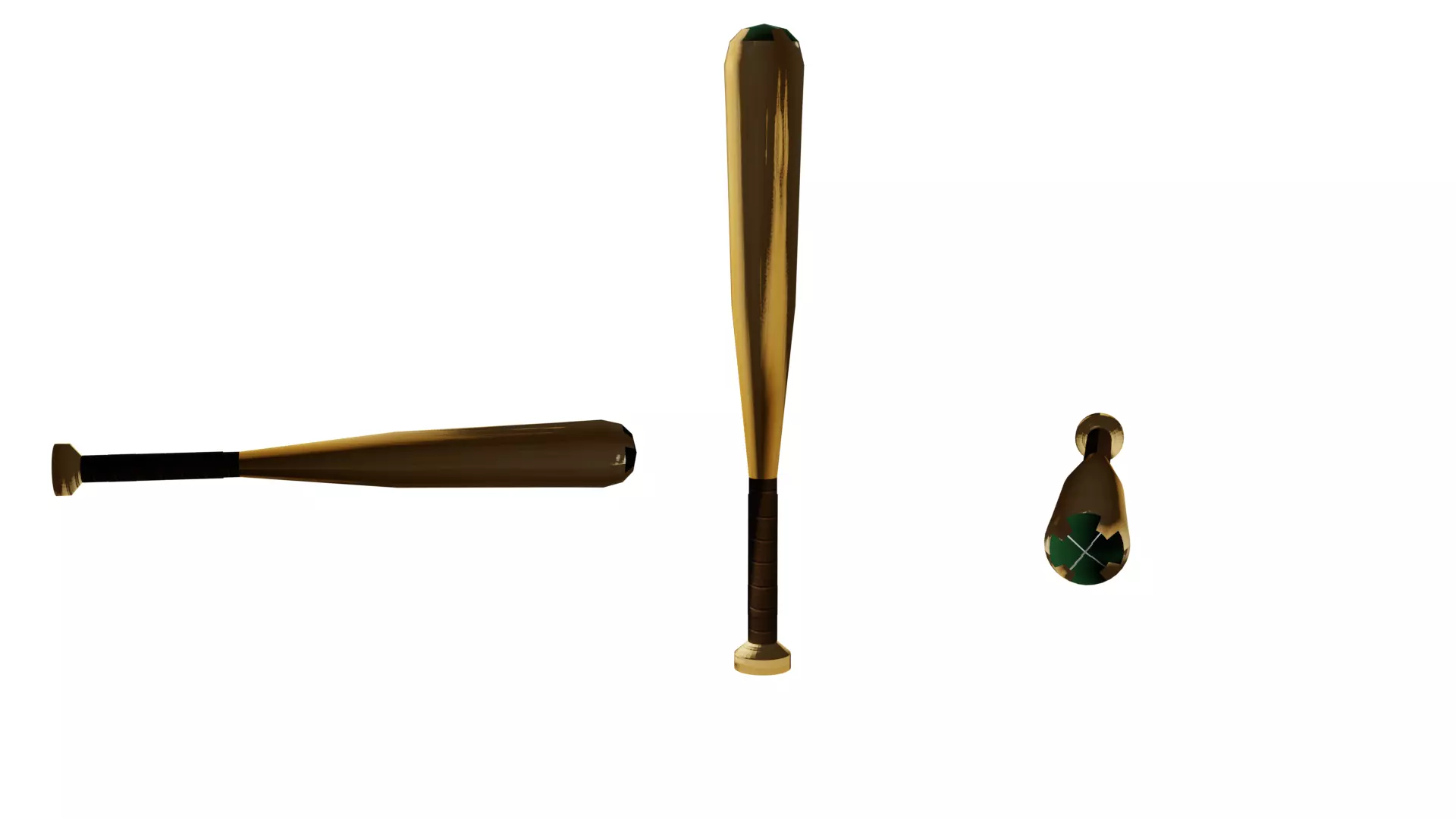 Baseballbat Low-poly 3D model_5