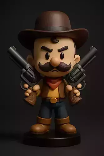 Retro Cowboy 3d Model 3D print model