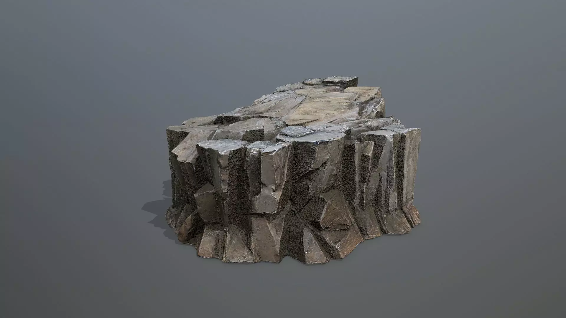 desert cliff rocks Low-poly 3D model_3