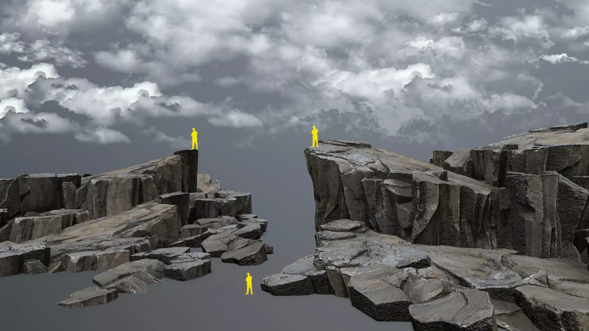 desert cliff rocks Low-poly 3D model_0