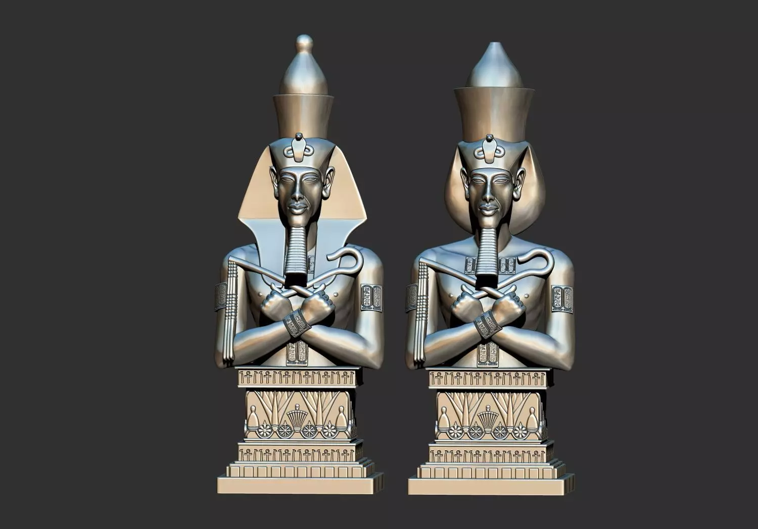 Egyptian Pharaoh King Akhenaten Bust   3D Printable Model   3D print model_0