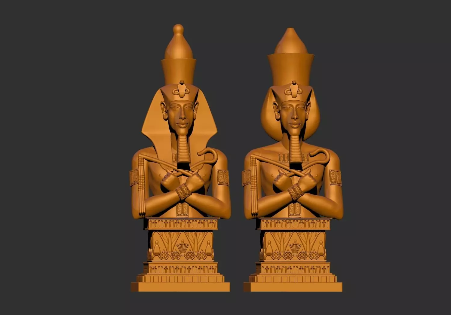 Egyptian Pharaoh King Akhenaten Bust   3D Printable Model   3D print model_3