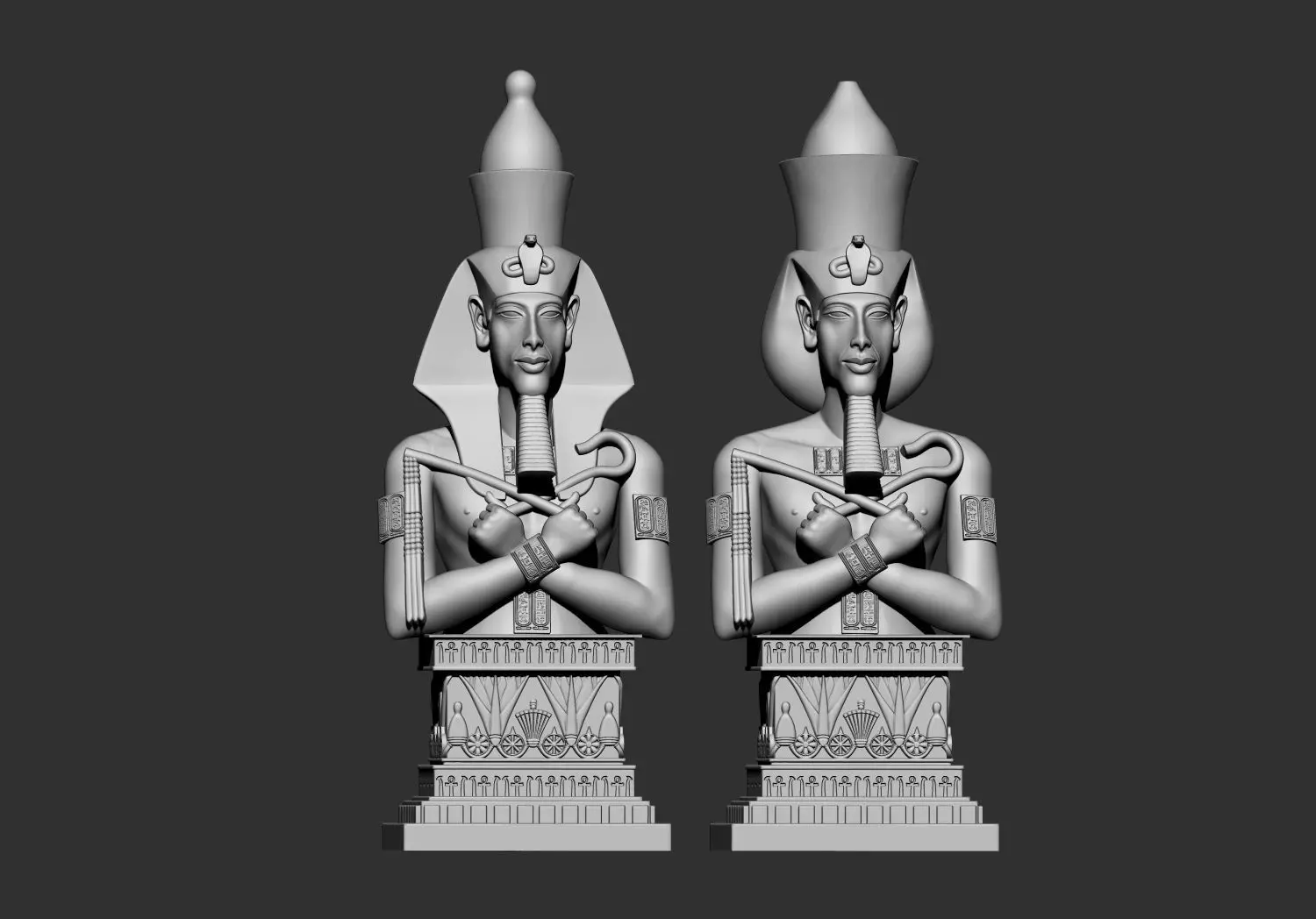 Egyptian Pharaoh King Akhenaten Bust   3D Printable Model   3D print model_1