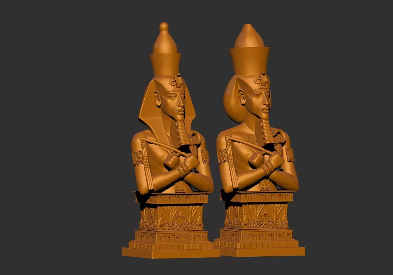 Egyptian Pharaoh King Akhenaten Bust   3D Printable Model   3D print model_5